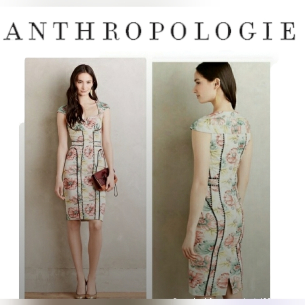 Anthropologie Bea & J Byron Lars Botanical Sheath Dress Nwt
